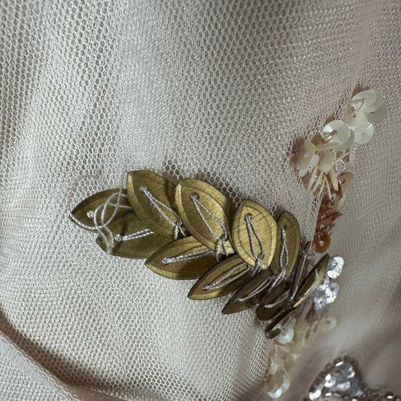 Adrianna Papell Beaded Flutter-Sleeve Tie-Waist Midi Dress Size US 8 - Picture 12 of 12